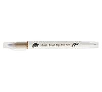 Pentel Rotulador de punta doble de color ámbar crudo, paquete de 10