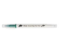 Pentel Rotulador de punta doble verde - Pack de 10