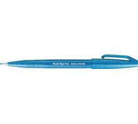 Pentel Rotulador Pentel Touch con punta de pincel, azul claro
