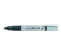 Pentel Rotulador permanente MMP20-ZO de punta redonda de 2,0 mm, 1 unidad, color plata.