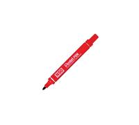 Pentel Rotulador permanente N50-BE, carcasa de aluminio, punta cónica, 12 unidades, rojo.