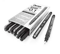 Pentel - Rotulador Pointliner calibrado pigmentado. Punta de 0,1mm. - Pack de 12
