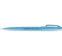 Pentel - Rotulador punta pincel Brush Sign Pen punta de fibra. Color azul fluorescente. Pack 10