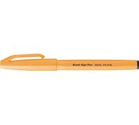 Pentel - Rotulador punta pincel Brush Sign Pen punta de fibra. Color naranja fluorescente. Pack 10