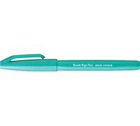 Pentel - Rotulador punta pincel Brush Sign Pen punta de fibra. Color verde esmeralda. Pack 10