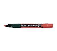 Pentel Rotulador SMW26-BO de borrado en húmedo, rotulador de tiza, borrable en húmedo, punta biselada, 1 unidad, rojo