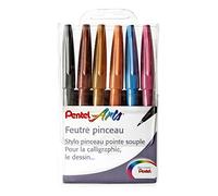 Pentel - Rotuladores (6 unidades, punta de fieltro)