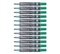 Pentel Rotuladores para pizarra blanca MWL5SBF-DX Maxiflo Flex-Feel, 12 unidades, color verde.