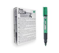 Pentel Rotuladores permanentes MMP20-DO de punta redonda de 2,0 mm, paquete de 12 unidades, color verde.