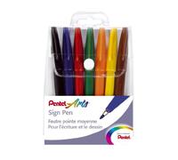 Pentel - S520, Rotuladores de punta de fibra - Estuche de 7 colores surtidos