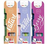 Pentel SES15 Brush Sign Pen - Rotulador con punta tipo pincel, colores Berry/Pastel/Nature (baya/pastel/natural)