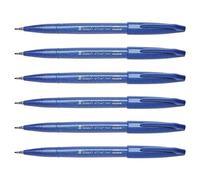 Pentel SES15 Brush Sign Pen Rotulador punta fibra flexible colores flúor 6 unidades