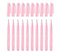 Pentel SES15C-12 - Bolígrafo de punta de fibra tipo pincel, color rosa palo - Pack de 10