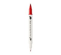 Pentel SESW30C-T102E Brush Sign Pen - Rotulador de doble punta de fibra con dos puntas de escritura flexibles, tinta a base de agua, rojo, paquete de 1