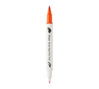 Pentel SESW30C-T107E Brush Sign Pen Twin - Rotulador con dos puntas flexibles, tinta a base de agua, color naranja