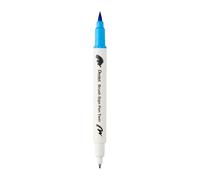 Pentel SESW30C-T110E Brush Sign Pen Twin - Rotulador con dos puntas flexibles, tinta a base de agua, color azul claro