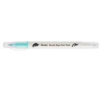 Pentel SESW30C-T134E Brush Sign Pen Twin - Rotulador con dos puntas flexibles, tinta a base de agua, color verde esmeralda