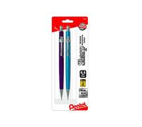 Pentel Sharp - Portaminas (0.5 mm), barriles metálicos, varios colores (MC/MV), paquete de 2 (P205MBP2M1)
