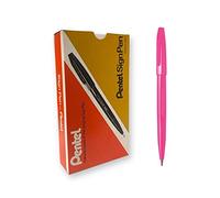 Pentel Sign Pen - Bolígrafo con punta de fibra (1,0 mm, tinta rosa, paquete de 12 unidades)