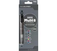 Pentel Super Multi 8 XPH803ST - Bolígrafo multifunción 8 en 1 con minas de repuesto y sacapuntas, fabricado en Japón