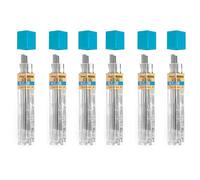 Pentel Super Polymer - Juego de 6 minas de repuesto para lápices automáticos y mecánicos, 0,7 mm B