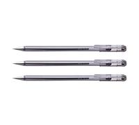 PENTEL SuperB BK77F - Lote de 3 bolígrafos (punta fina), color negro