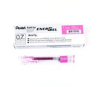 Pentel Tinta del Repuesio para Rodante y Lancelot Bolígrafo de Gel, mm 0,7 Punta de Metal, Tinta Rosa, 12 Unidades (LR7-P), Rose Bonbon