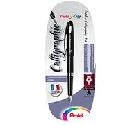 Pentel Tradio Calligraphy - Pluma estilográfica de punta fina caligrafía 1,4 mm negro