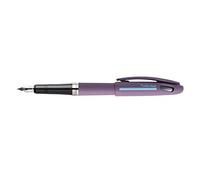 Pentel Tradio TRF99A-C - Pluma estilográfica de gama Sport Chic, cuerpo negro mate, tinta azul recargable, color malva