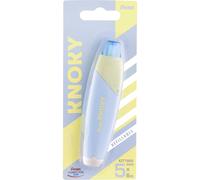 Pentel XZTT805N-WY Knoky - Cinta correctora con mecanismo de presión, forma ergonómica, rellenable, longitud 6 m, ancho 5 mm, color gris, 1 unidad en blíster