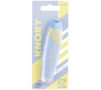 Pentel XZTT805S-WY Knoky - Cinta correctora con mecanismo de presión, forma ergonómica, rellenable, longitud 6 m, ancho 5 mm, color azul claro, 1 ve=12 blísteres