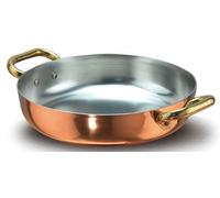 Pentole Agnelli ALCU11036 Bandeja de cobre liso estañado a mano con 2 asas de latón, 36 cm