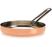 Pentole Agnelli ALCU111PI24 Bandeja de cobre estañado con mango tubular de acero inoxidable y fondo de inducción, 24 cm