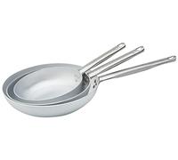 Pentole Agnelli ALMABATT01 Sartenes Tris en aluminio con mango de acero, diámetros 20, 24 y 28 cm