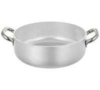 Pentole Agnelli ALMR110628 Sartenes de aluminio profesional de 5 mm, cacerola cilíndrica de baja radiación, 5.6 L