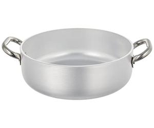 Pentole Agnelli ALMR110628 Sartenes de aluminio profesional de 5 mm, cacerola cilíndrica de baja radiación, 5.6 L