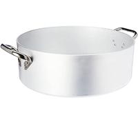 Pentole Agnelli ALMR110650 Sartenes de Aluminio Profesional de 5 mm, Cacerola cilíndrica de Baja radiación, 32 L