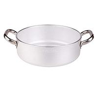 Pentole Agnelli ALMR110655 Sartenes de aluminio profesional de 5 mm, cacerola cilíndrica de baja radiación, 51.5 L