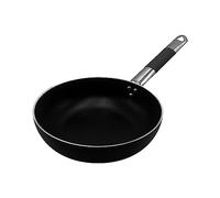 Pentole Agnelli ALSC111BSSC32 Alblack Aluminio grueso avellanado alto en sal, con mango tubular de acero inoxidable "Cool", 32 cm, negro