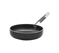 Pentole Agnelli ALSC2111SSPIC20 Bandeja de aluminio Alblack Pan, 5 mm de espesor, fondo de inducción de 10 mm, con mango tubular de acero inoxidable "Cool", 20 cm, negro