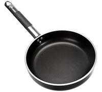 Pentole Agnelli ALSC2111SSPIC24 Alblack Pan Aluminium Pan, 5 mm de espesor, 10 mm de fondo de inducción, con mango tubular de acero inoxidable "Cool", 24 cm, negro