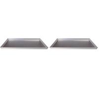Pentole Agnelli Bandeja Rectangular, Placa de Aluminio, Plateado, 60x40x3 cm (Paquete de 2)