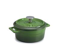 Pentole Agnelli COGHSRP10410G Línea de cacerolas de cocción Lenta de Hierro Fundido, 10 cm, 0.35 l, Verde