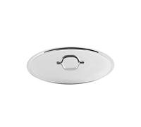 Pentole Agnelli FAMA2922 Tapa Plana con Mango, Borde y Puente, Tipo Pesado en Aluminio BLTF, Plata Pulida, 22 cm