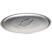 Pentole Agnelli FAMA2940 Tapa plana con mango, borde y puente, tipo pesado en aluminio BLTF, plata pulida, 40 cm