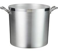 Pentole Agnelli FAMA328 Cacerola cilíndrica de cocina familiar en aluminio BLTF, asas, 15 litros, plata