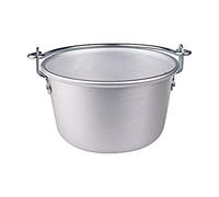 Pentole Agnelli Family Cooking Alluminio Caldero con Mango arqueado, Metal, Plateado, 38 cm