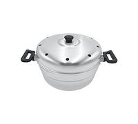 Pentole Agnelli FAMR8628 Nonna Aurelia Horno para Pasteles en Aluminio BLTF con Tapa y Placa de Hierro, Plata, 28 cm