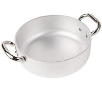 Pentole Agnelli Ollas Cazuela cilíndricos, Baja, Radiante, de Aluminio, de Espesor 5 mm, con 2 Asas en Acero Inoxidable, Plata, 3,7 litros