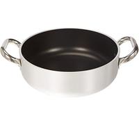 Pentole Agnelli Ollas Platinum Baja Cazuela, de Aluminio, con 2 Asas en Acero Inoxidable, Plata, 24 cm